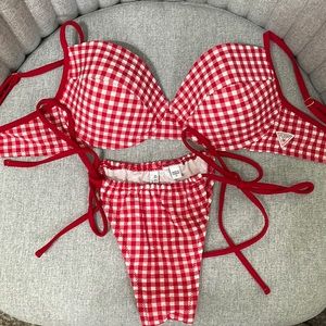 Guess red & white bikini